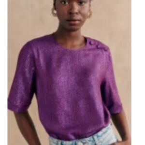 Sezane Tiberio Blouse Purple - Size 6 NWT